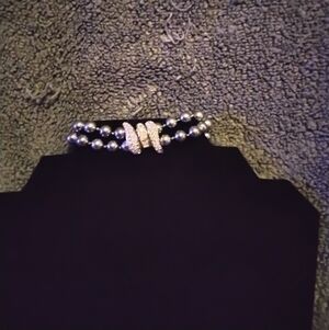 Nolan Miller Grey Faux Pearl Bracelet/ Vintage